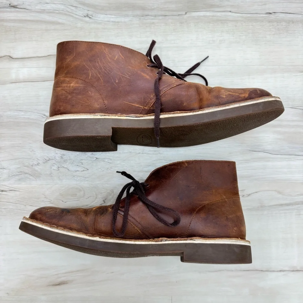 Clarks Originals Leather Brown Desert Boots Men's Sz 11